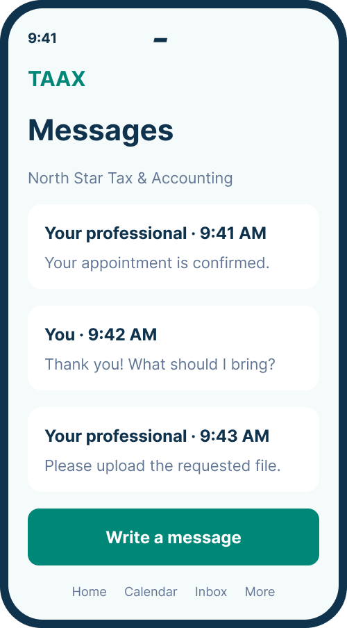 Messages screen