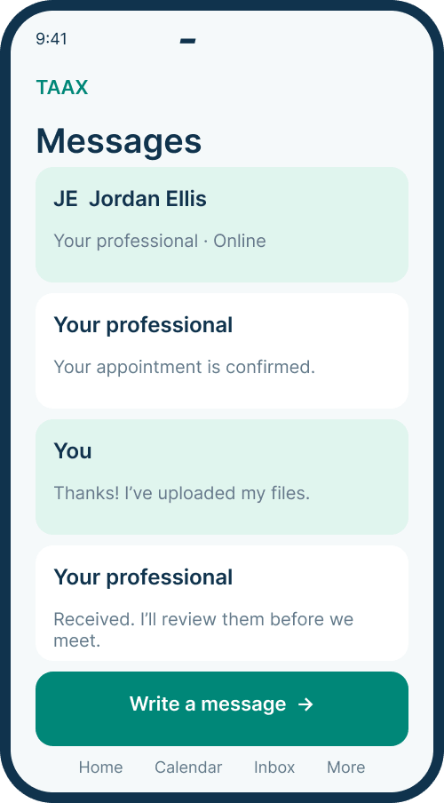 Messages screen