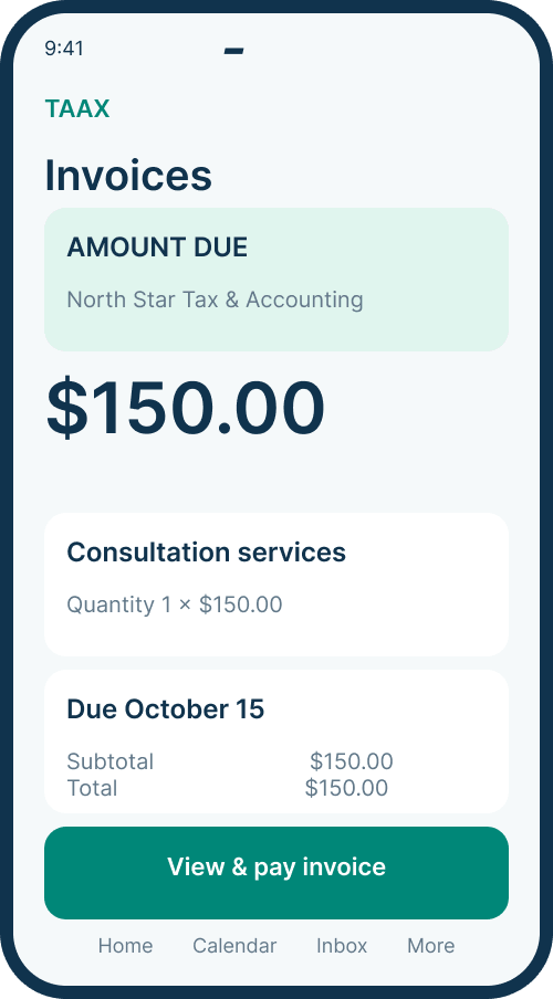 Invoices screen