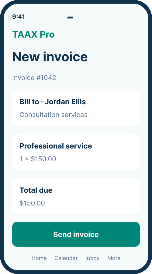 New invoice screen