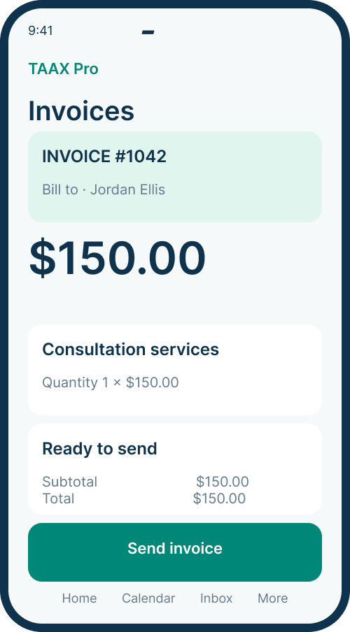 Invoices screen